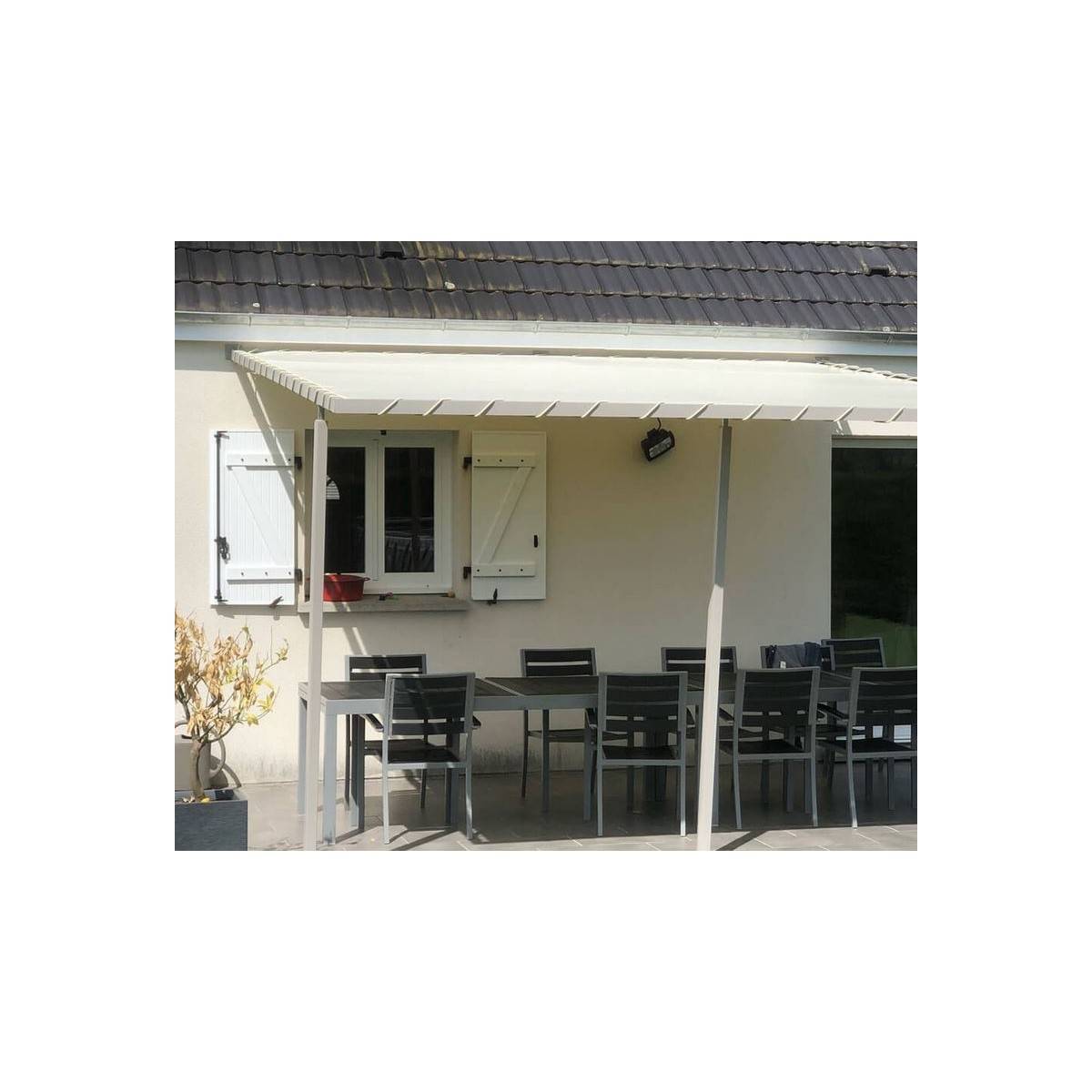 Bâche Pergola 4 x 4 m IVOIRE PVC Grammage  640 g/m2 Haute Protection UV - Imagen 2