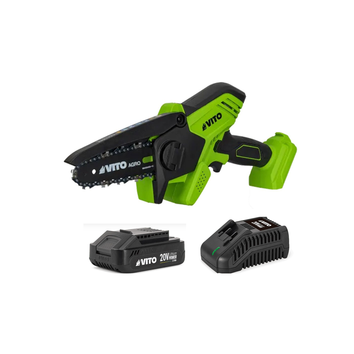 Mini tronçonneuse sans fil 20V + Batterie lithium 2Ah + Chargeur Mini scie électrique sans fil VITO - Imagen 1