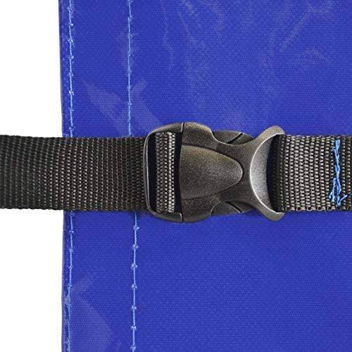 Helloshop26 - Bâche pour remorque 207 x 115 x 90 cm pvc 500 g m² avec œillets 4 sangles et corde élastique 7 m imperméable en bleu protection couverture étanche po - Imagen 3