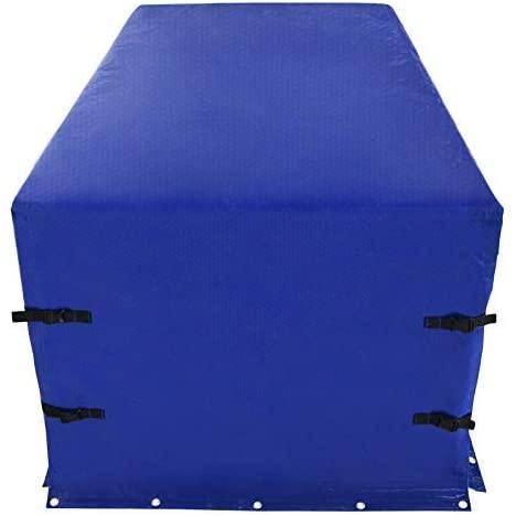 Helloshop26 - Bâche pour remorque 207 x 115 x 90 cm pvc 500 g m² avec œillets 4 sangles et corde élastique 7 m imperméable en bleu protection couverture étanche po - Imagen 2
