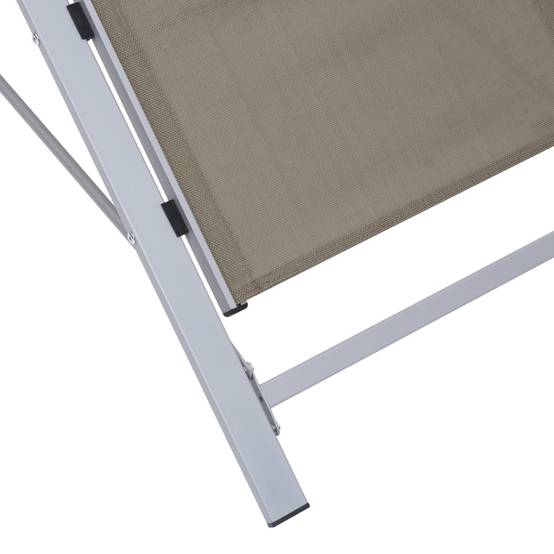 Lot de 2 chaises longues Aluminium Jardin avec table verre trempé Taupe - ComfortXL Outdoor Living - Image 7