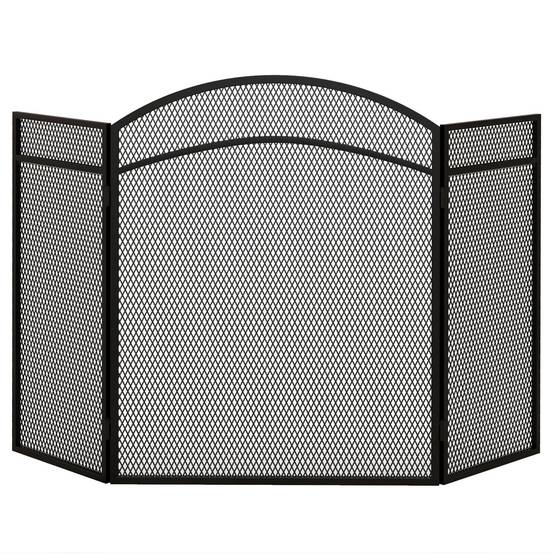 Pare-étincelles élégant pour cheminée, pliable, revêtu, noir, 96 x 60 cm - Image 1
