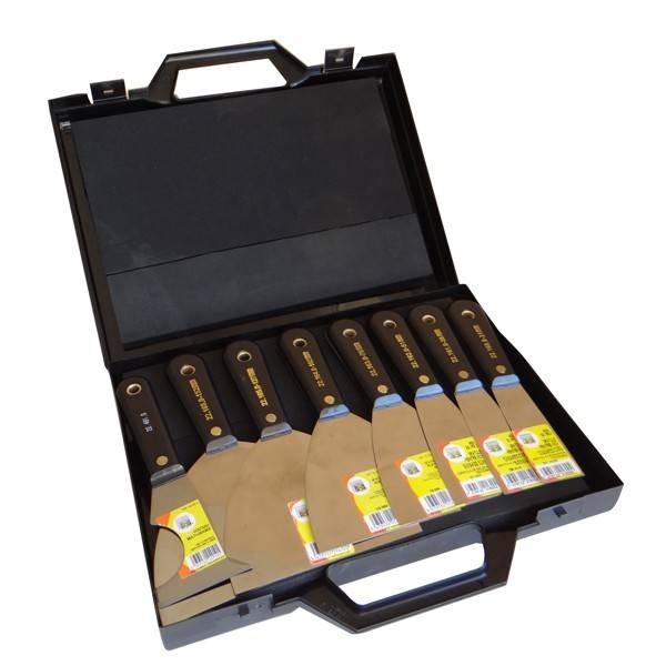 Mallette de 7 spatules ROGER MONDELIN de peintres type américain + 1 couteau multi usages - 221679