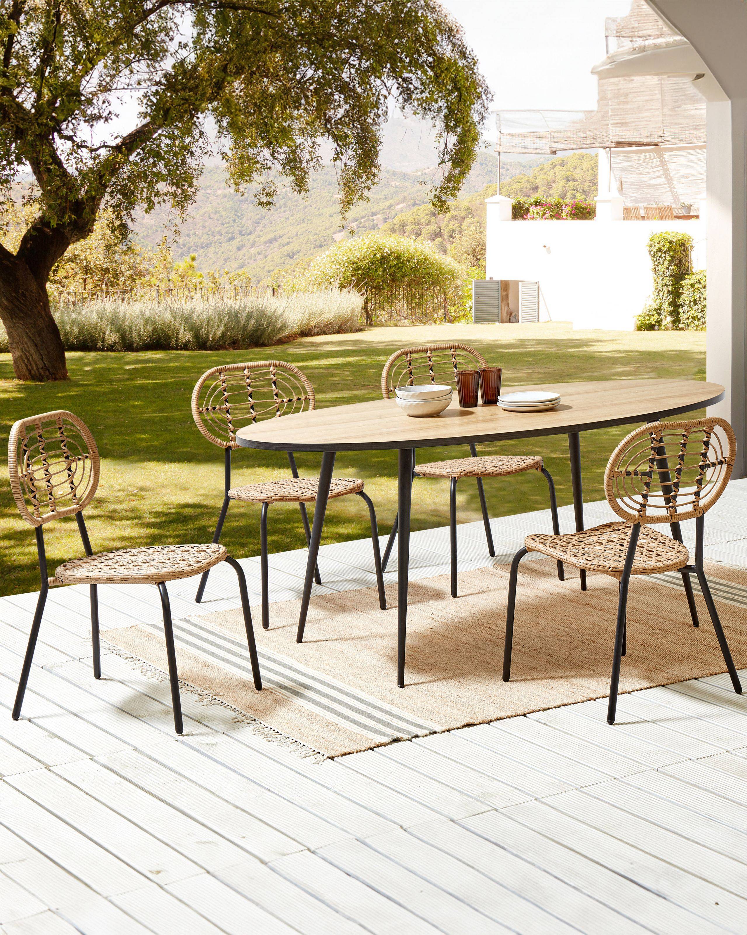 Beliani - Chaise de jardin Polyrotin Naturel PRATELLO - Beliani - Imagen 1