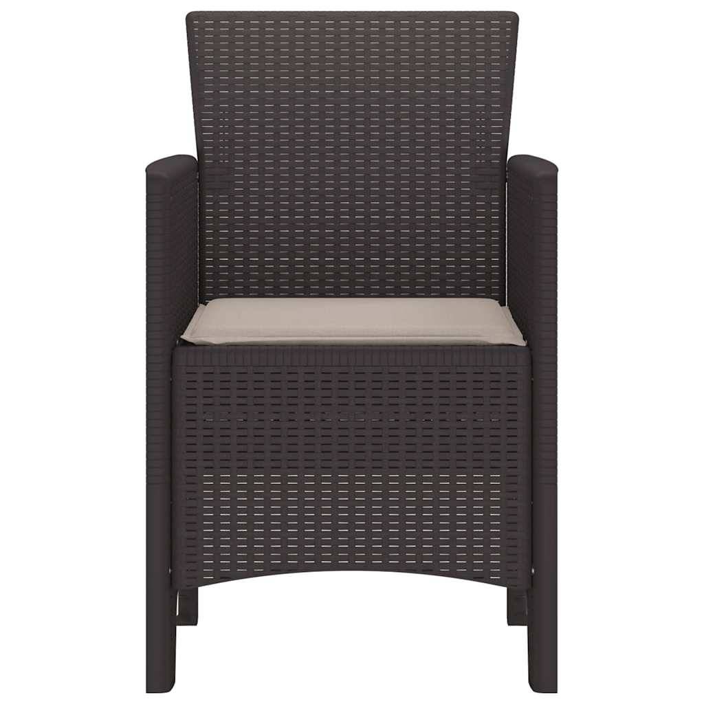 Maison Chic - Lot De 4 Chaises De Jardin - Fauteuils De Jardin Marron 53 x 49 x 85 cm PP - Image 5