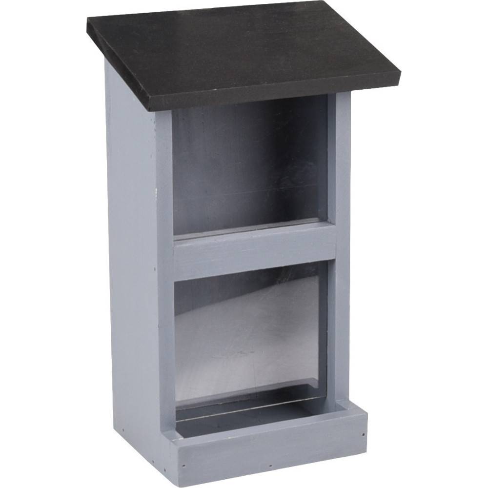 Mangeoire silo Womba maison grise 25 cm pour oiseaux - Imagen 2