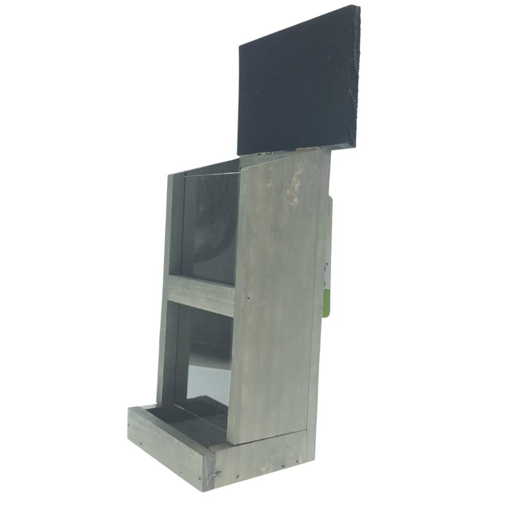 Mangeoire silo Womba maison grise 25 cm pour oiseaux - Imagen 5