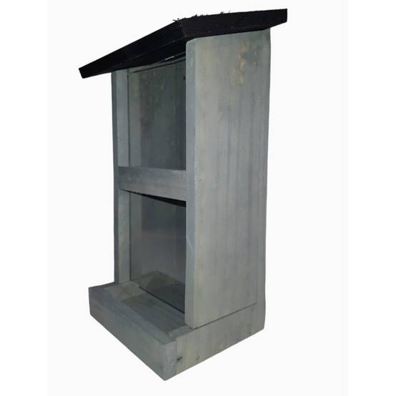 Mangeoire silo Womba maison grise 25 cm pour oiseaux - Image 3