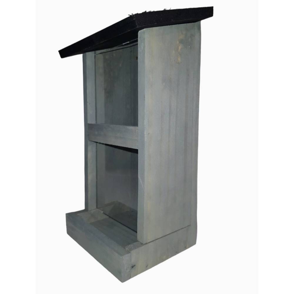 Mangeoire silo Womba maison grise 25 cm pour oiseaux - Imagen 3