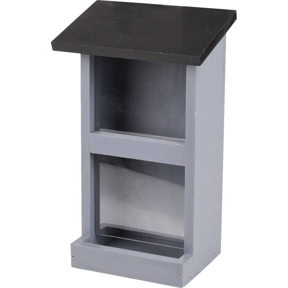 Mangeoire silo Womba maison grise 25 cm pour oiseaux - Imagen 1