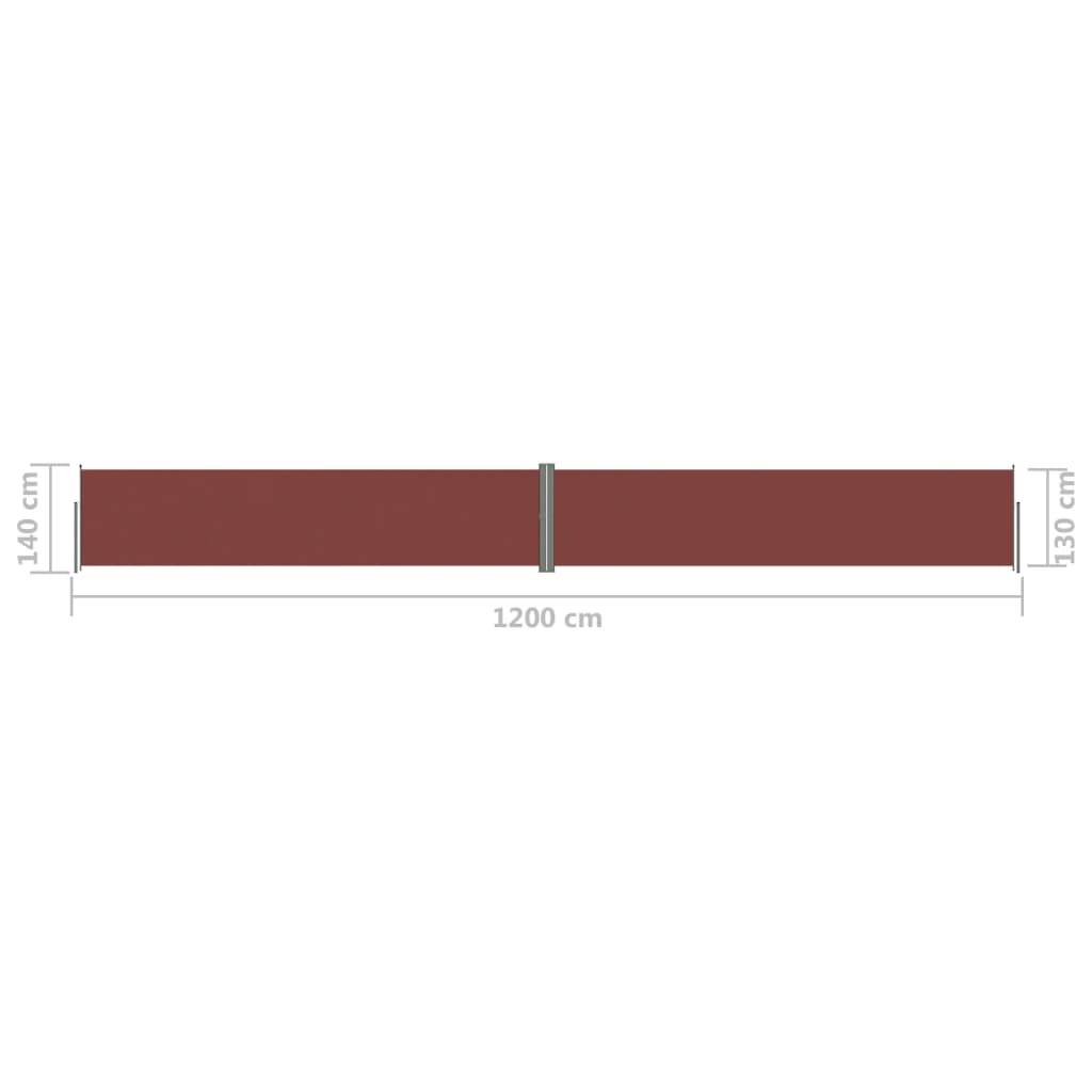 Helloshop26 - Auvent paravent store brise-vue latéral rétractable de patio jardin terrasse balcon protection visuelle écran 140 x 1200 cm marron - Imagen 6