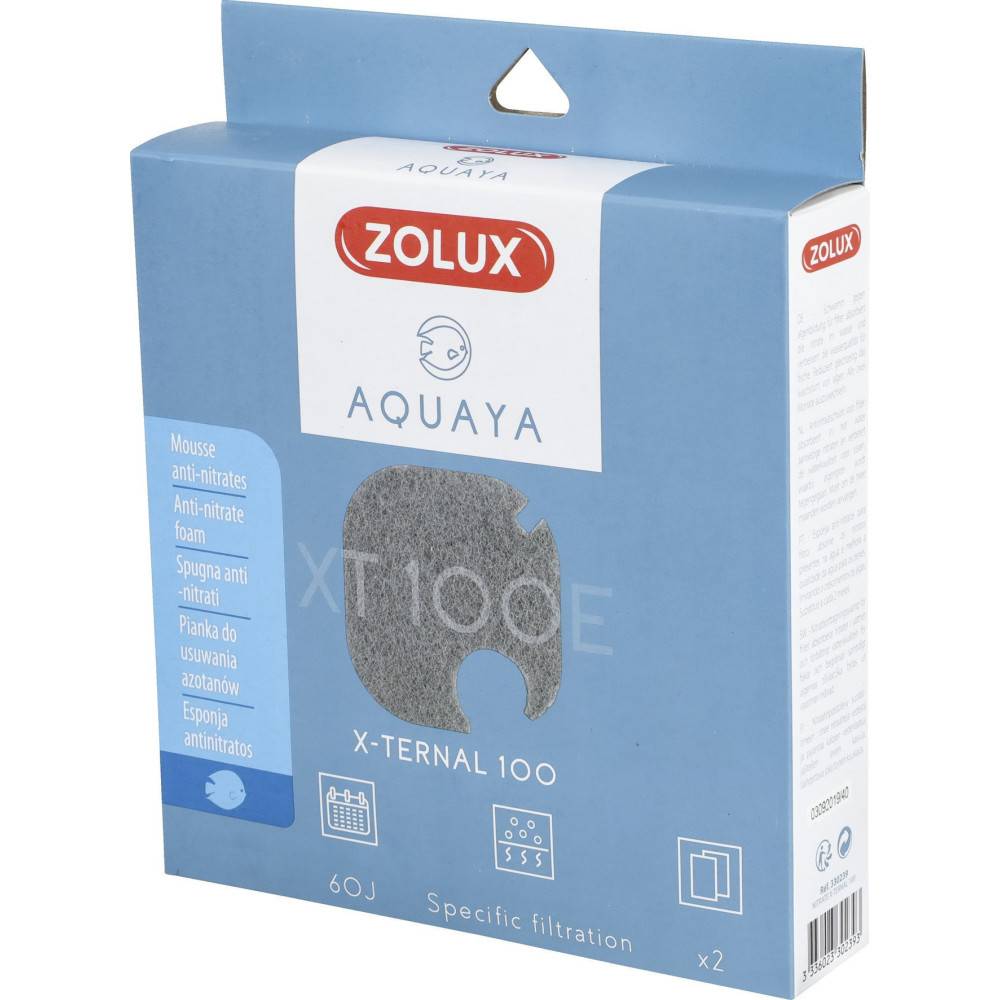 Zolux - Filtre pour pompe x-ternal 100, filtre XT 100 E mousse anti nitrates x 2. pour aquarium. - Image 3