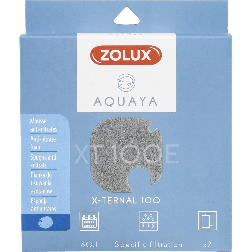 Zolux - Filtre pour pompe x-ternal 100, filtre XT 100 E mousse anti nitrates x 2. pour aquarium. - Image 1