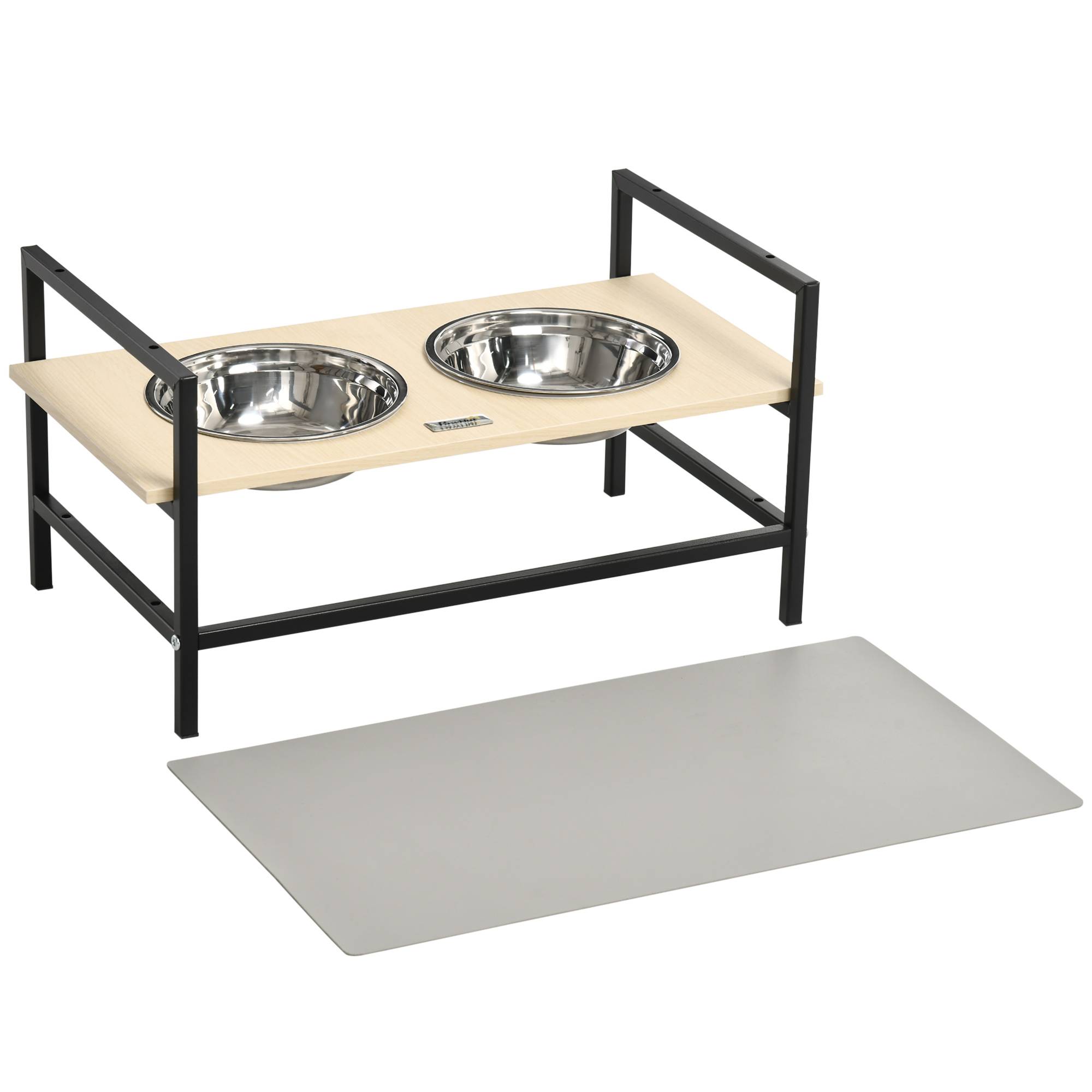 Gamelle chien surélevée double porte-gamelle avec 2 bols amovibles en acier, hauteur réglable 11/21,5/32 cm et 1 tapis - Image 1