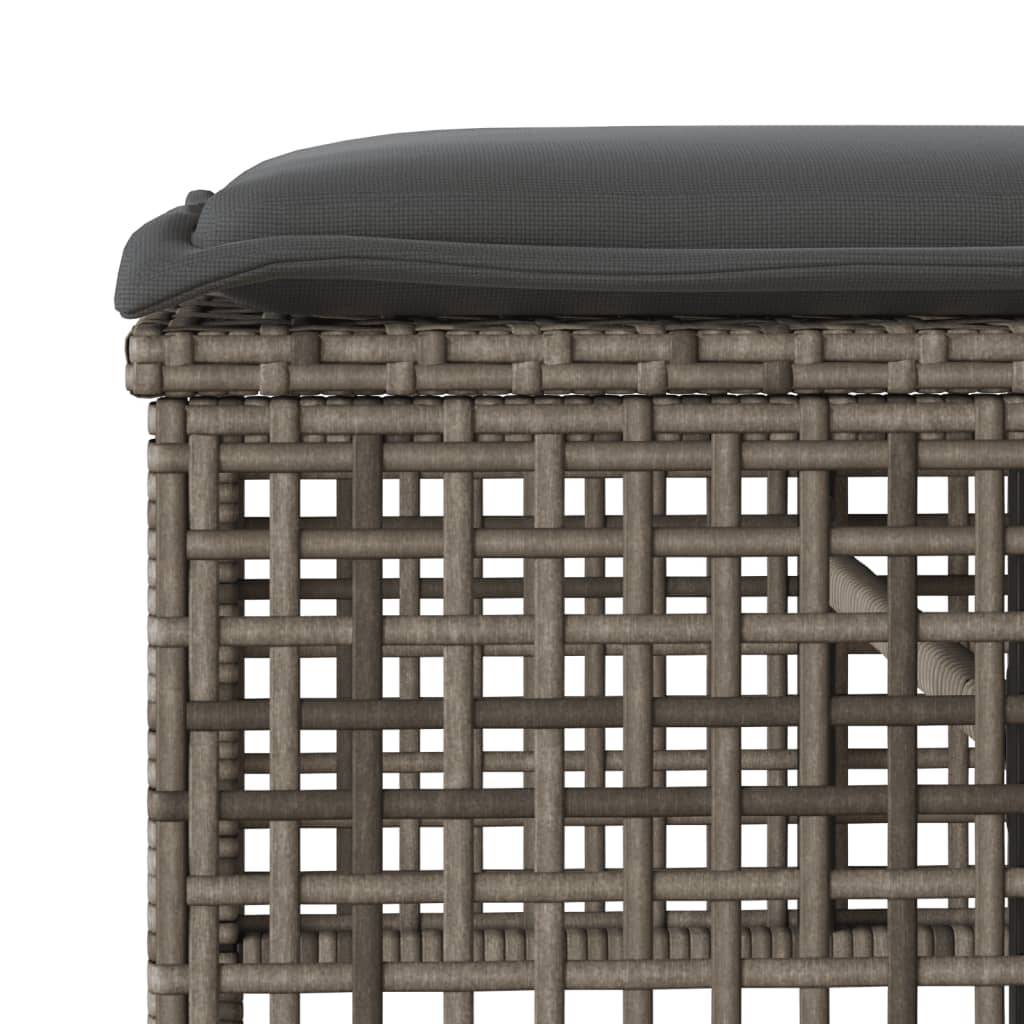 Salon de Jardin 4 Personnes Résine Tressée avec Table Relevable et Banc pour Terrasse Gris – ComfortXL Outdoor Living - Image 6