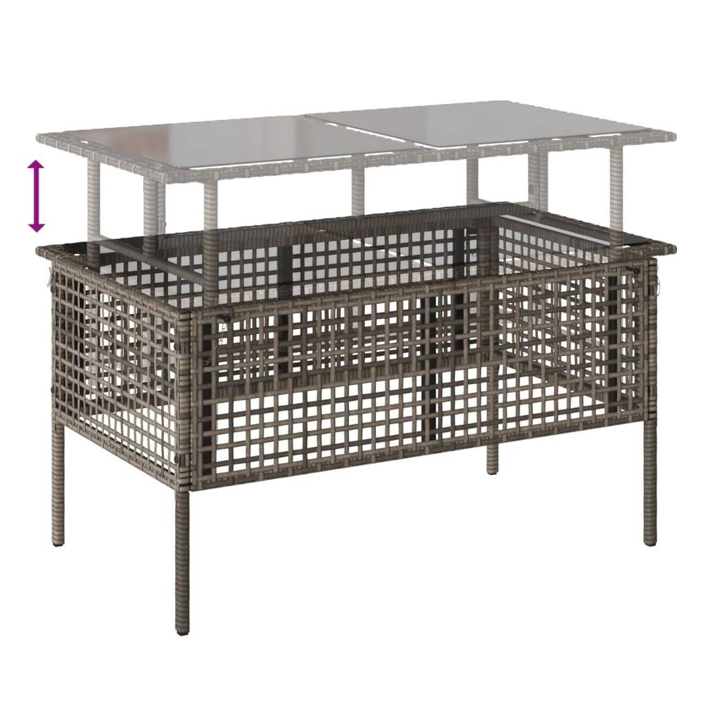 Salon de Jardin 4 Personnes Résine Tressée avec Table Relevable et Banc pour Terrasse Gris – ComfortXL Outdoor Living - Image 10