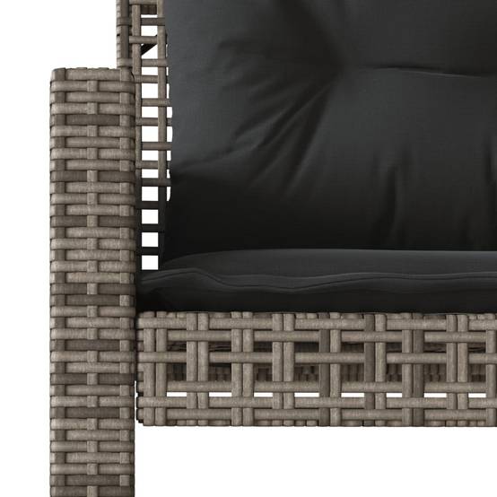 Salon de Jardin 4 Personnes Résine Tressée avec Table Relevable et Banc pour Terrasse Gris – ComfortXL Outdoor Living - Image 7