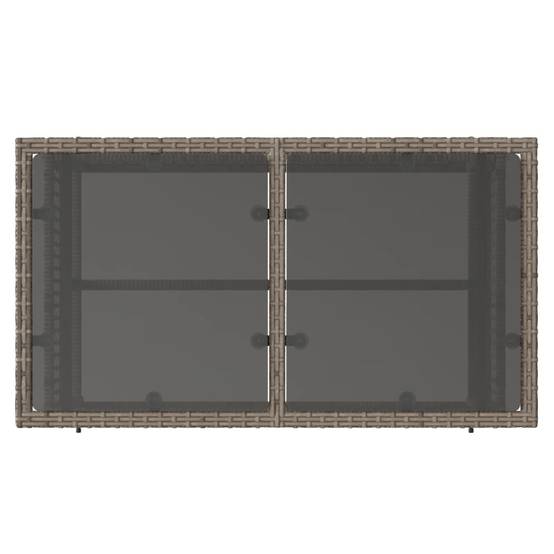 Salon de Jardin 4 Personnes Résine Tressée avec Table Relevable et Banc pour Terrasse Gris – ComfortXL Outdoor Living - Image 9
