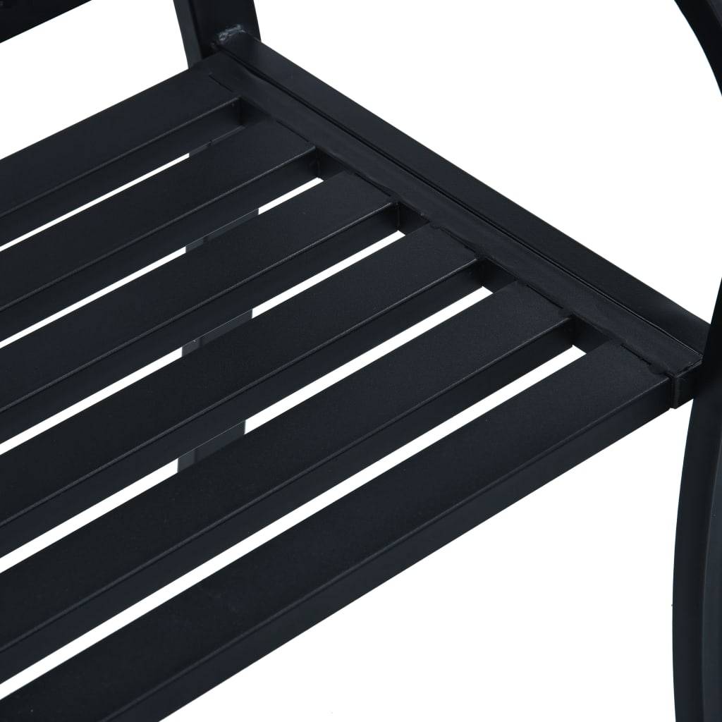 Helloshop26 - Banc de jardin meuble de patio d'extérieur terrasse 125 cm noir acier - Imagen 6