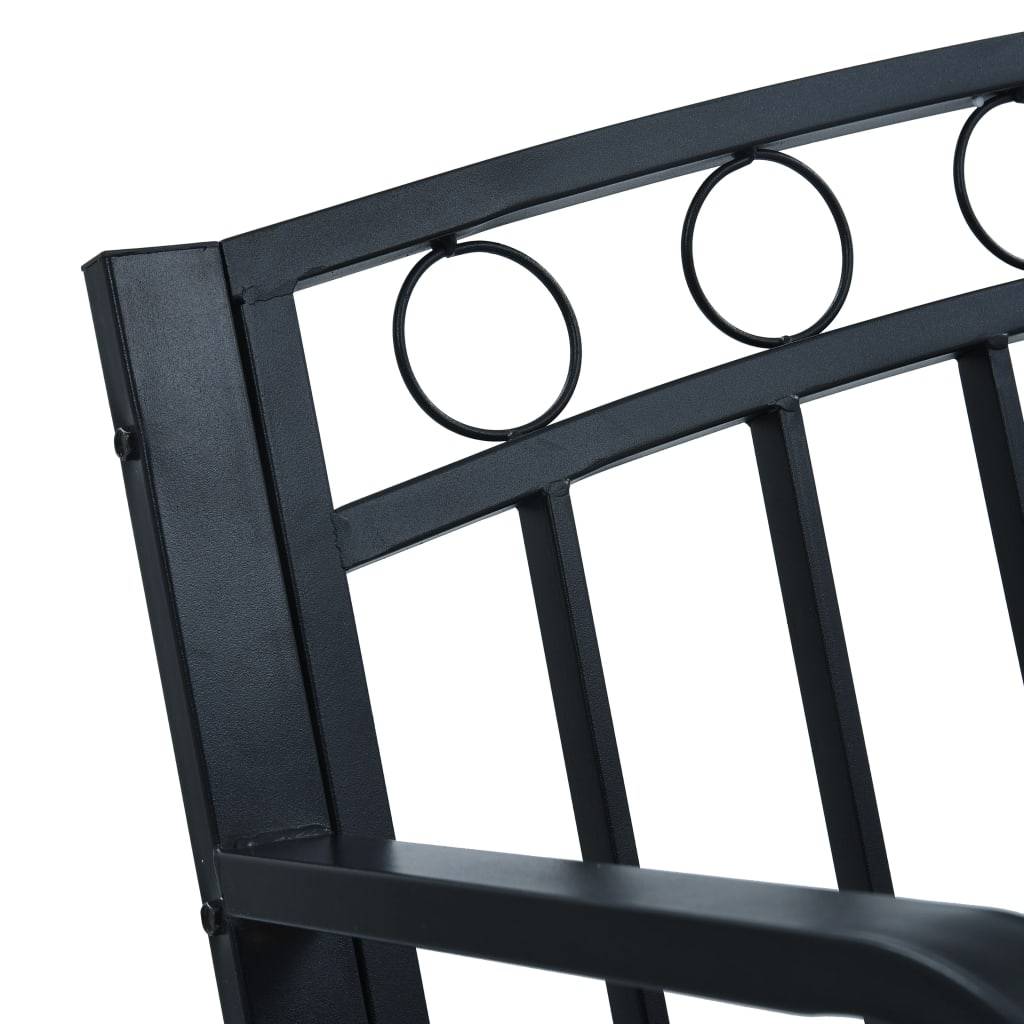 Helloshop26 - Banc de jardin meuble de patio d'extérieur terrasse 125 cm noir acier - Imagen 5
