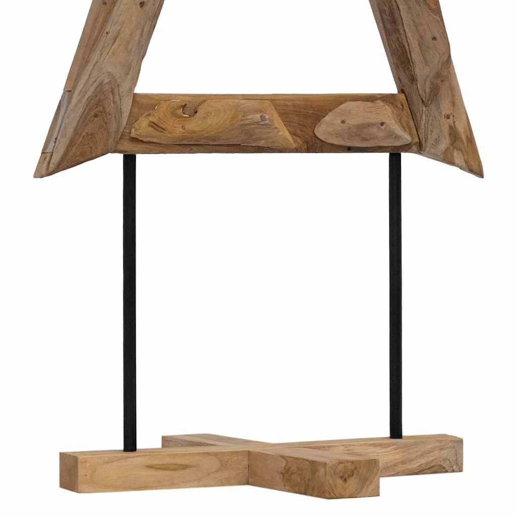 Sapin de Noël en bois de teck massif décoration rustique pour salon 150 cm – ComfortXL Outdoor Living - Image 7