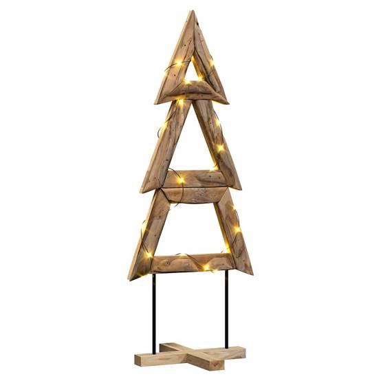 Sapin de Noël en bois de teck massif décoration rustique pour salon 150 cm – ComfortXL Outdoor Living - Image 3