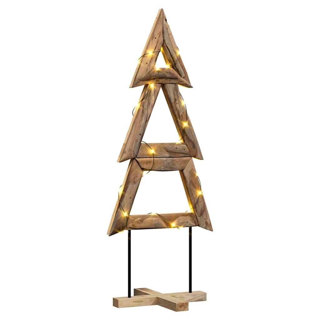 Sapin de Noël en bois de teck massif décoration rustique pour salon 150 cm – ComfortXL Outdoor Living - Image 3