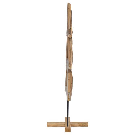 Sapin de Noël en bois de teck massif décoration rustique pour salon 150 cm – ComfortXL Outdoor Living - Image 5