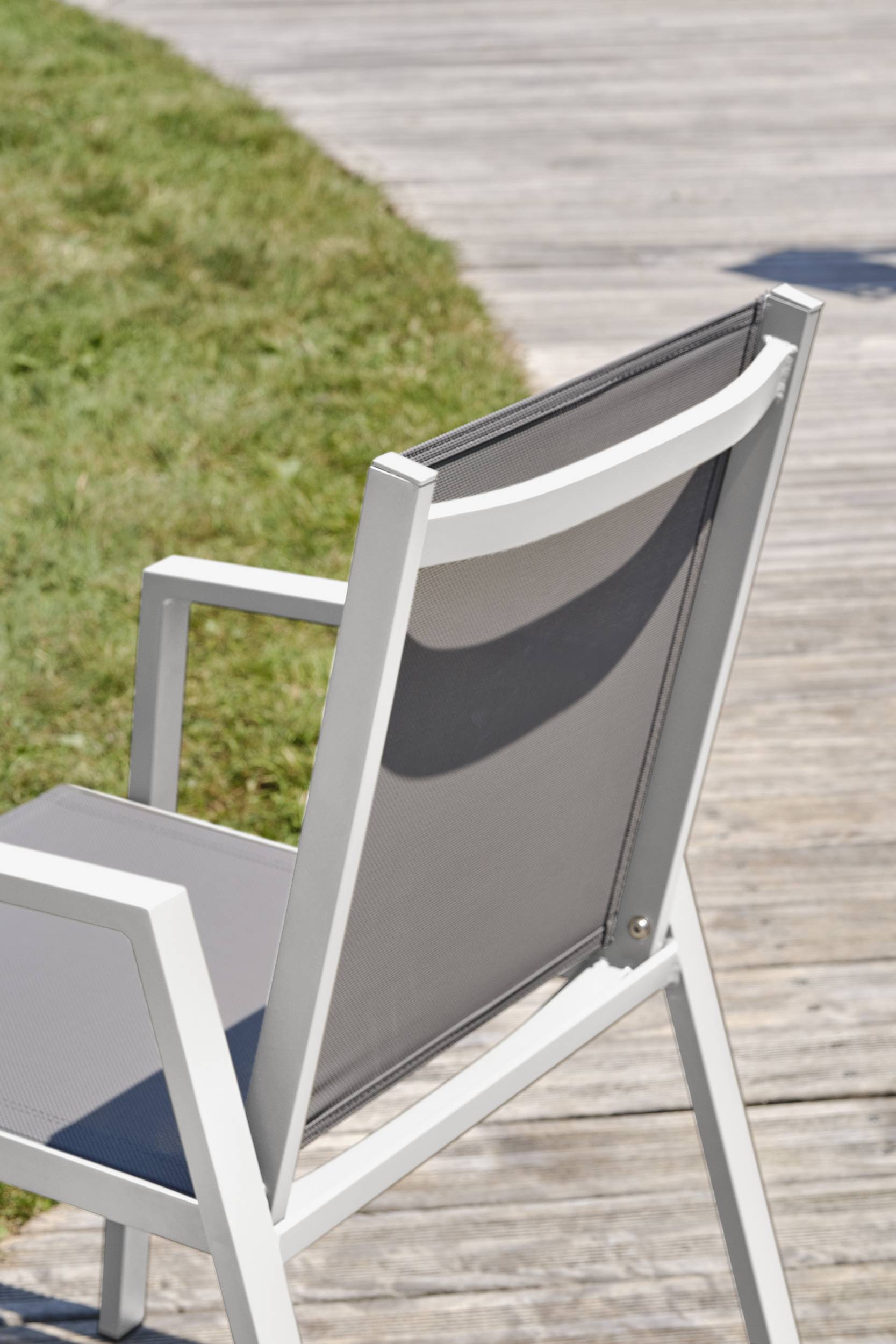 Dcb Garden - Ensemble repas de jardin 6 places en aluminium - Blanc - FLORIDE - Imagen 6
