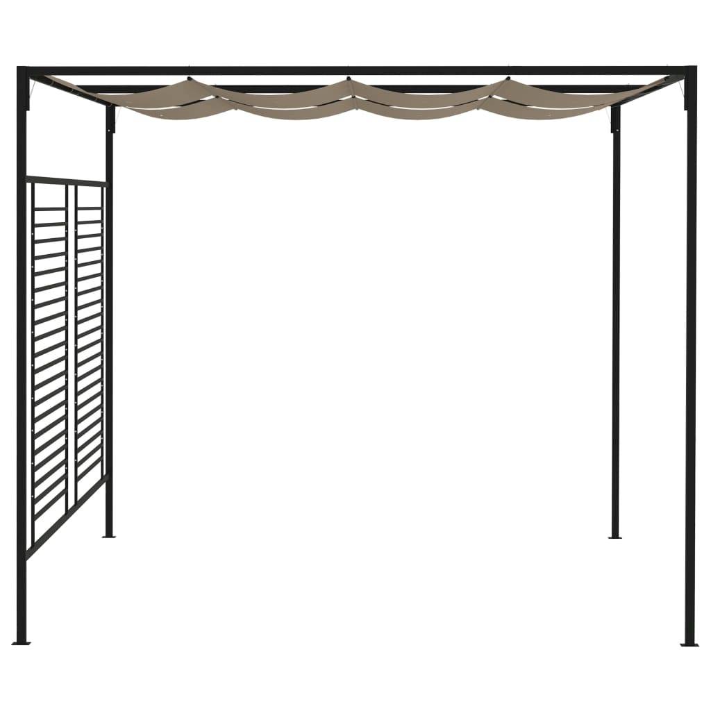 Tonnelle de Jardin Fer avec Toile Rétractable Abri Soleil pour Terrasse Taupe 3x4 m – ComfortXL Outdoor Living - Image 3