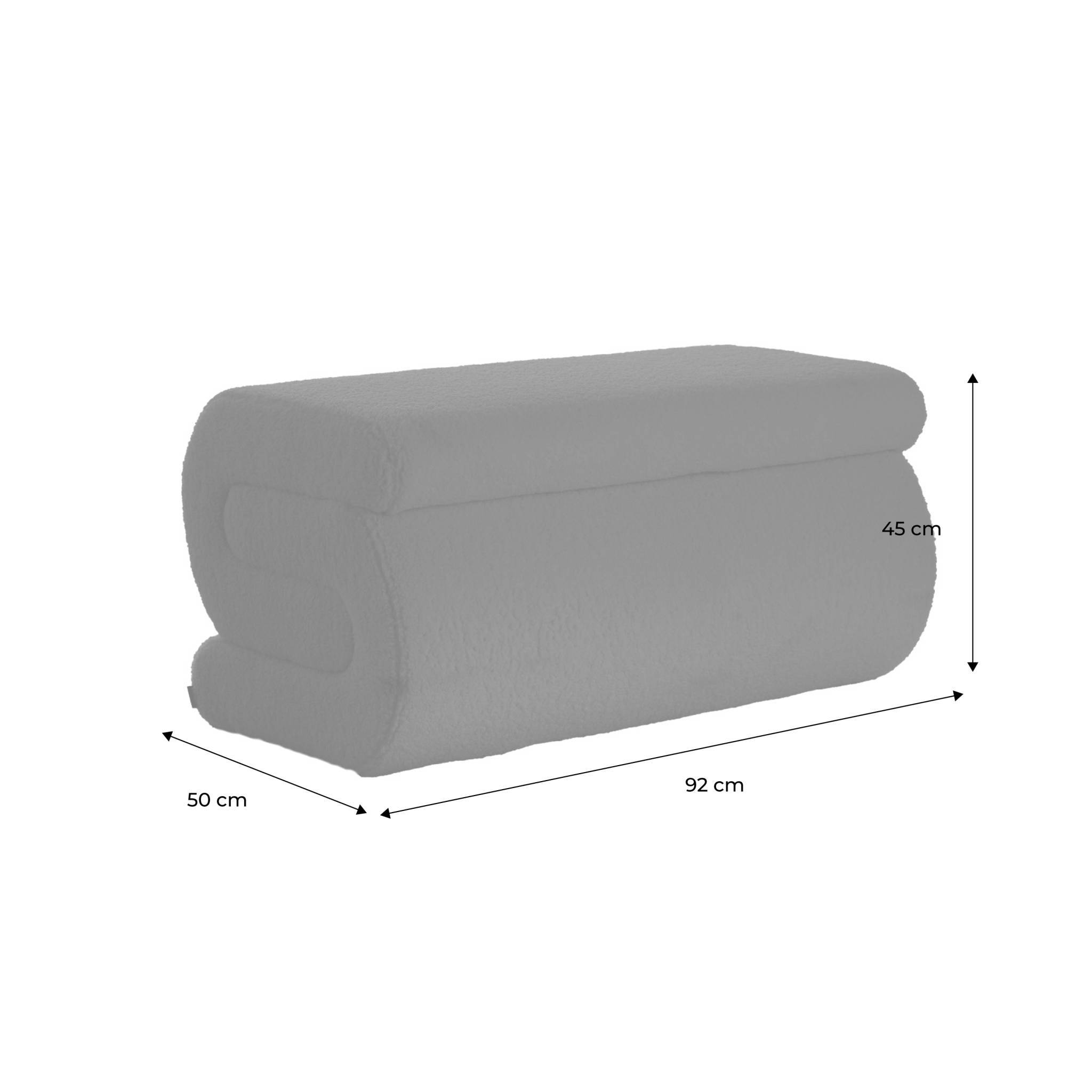 sweeek - Banc design revêtement bouclette blanc 1-2 places L 92 x P 50 x H 45cm - Sasha | sweeek - Image 5