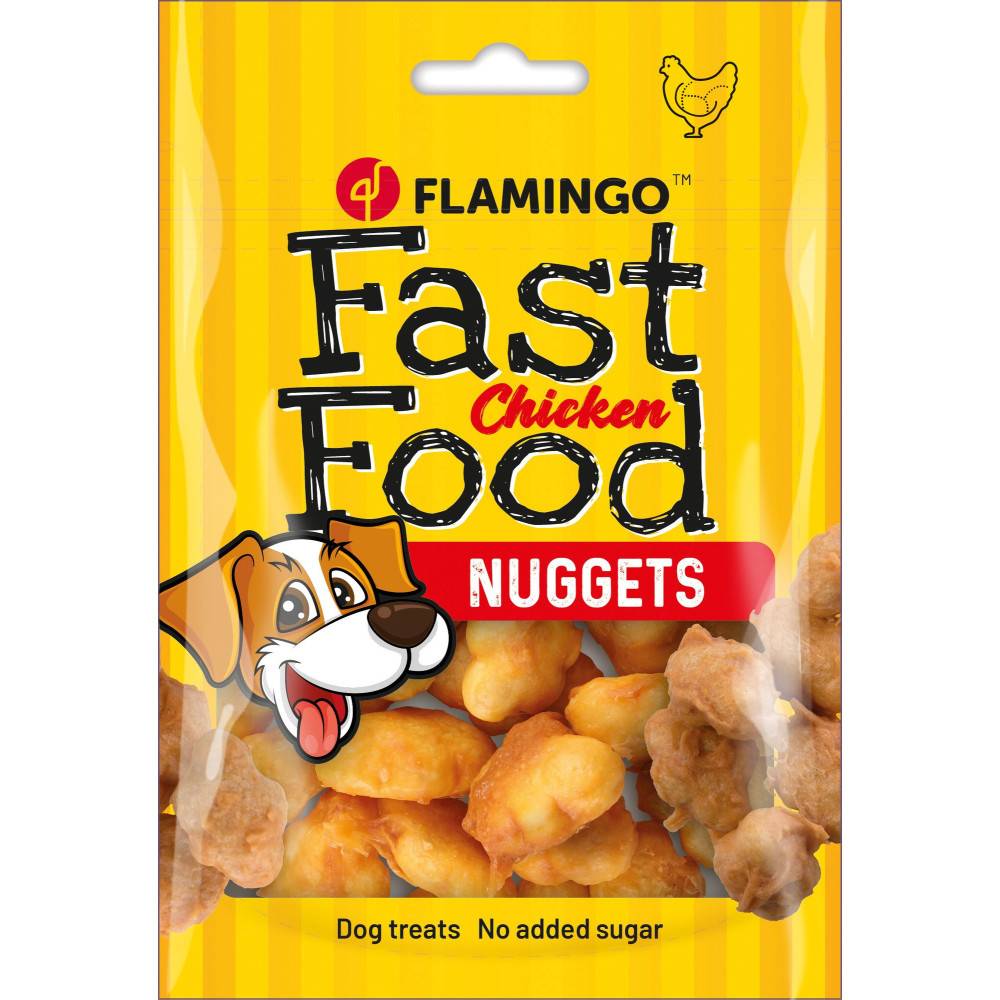 Flamingo - Friandises Fast Food Nuggets avec poulet 100 g pour chien - Image 1