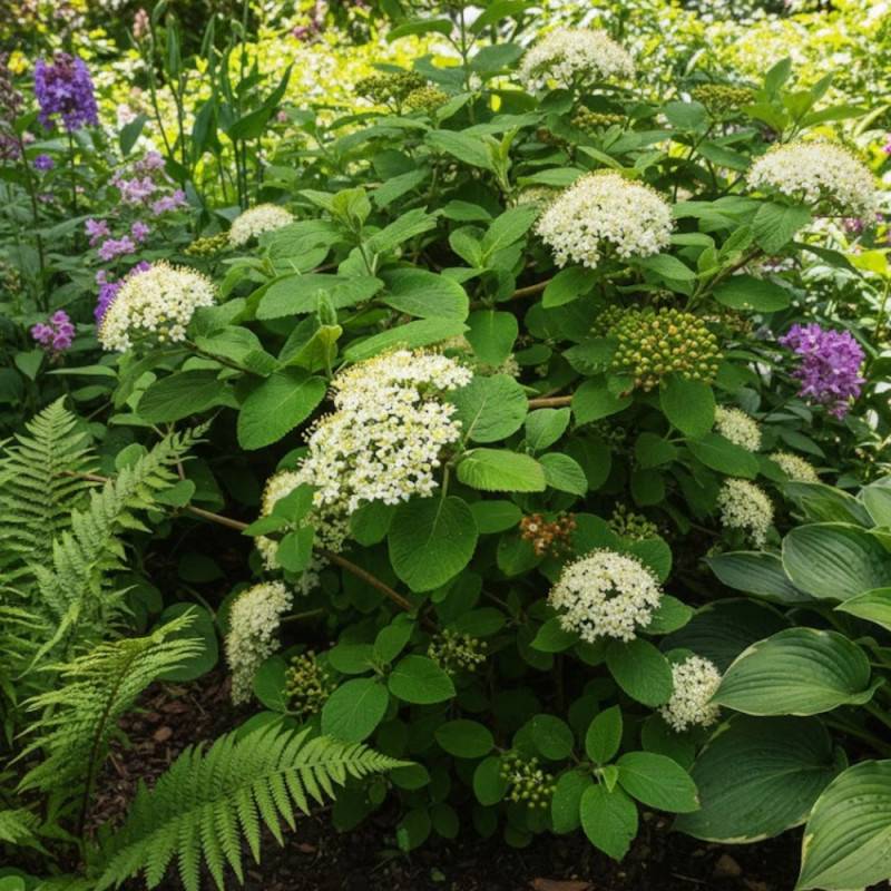 Viorne lantane, Viburnum à fleurs Blanche - feuillage Caduc - Pot de 4L - 40/60 cm-  hauteur à maturité De 1,50 m à 2,00 m - Image 3