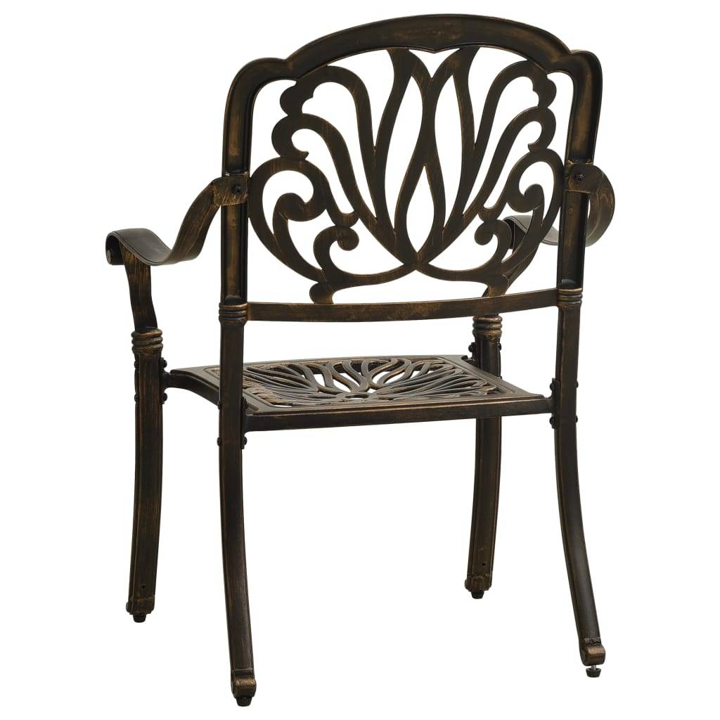 Ensemble de bistro jardin meuble extérieur terrasse 5 pièces aluminium coulé bronze - Imagen 4