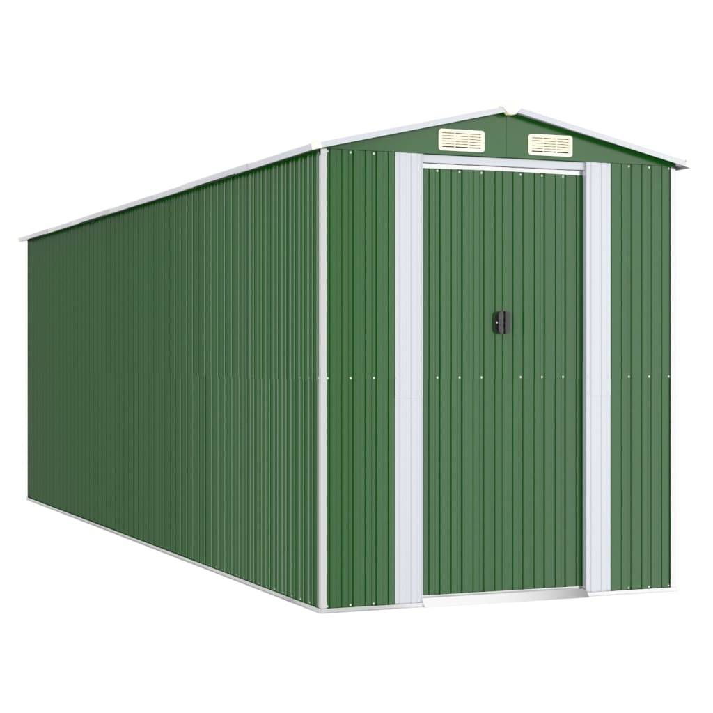 PANGIVO - Abri de jardin avec double porte coulissante - Acier galvanisé - Vert 192x606x223 cm - Surface au sol 11,64m² - PANGIVO - Image 1