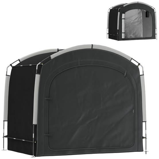 Tente abri vélo portable tissu Oxford rangement extérieur imperméable 3-4 vélos 220x150cm noir - ComfortXL Outdoor Living - Image 2