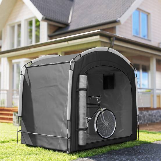 Tente abri vélo portable tissu Oxford rangement extérieur imperméable 3-4 vélos 220x150cm noir - ComfortXL Outdoor Living - Image 10