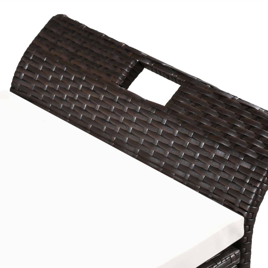 Helloshop26 - Banc de jardin meuble de patio d'extérieur terrasse avec coussin 138 cm résine tressée marron - Imagen 3