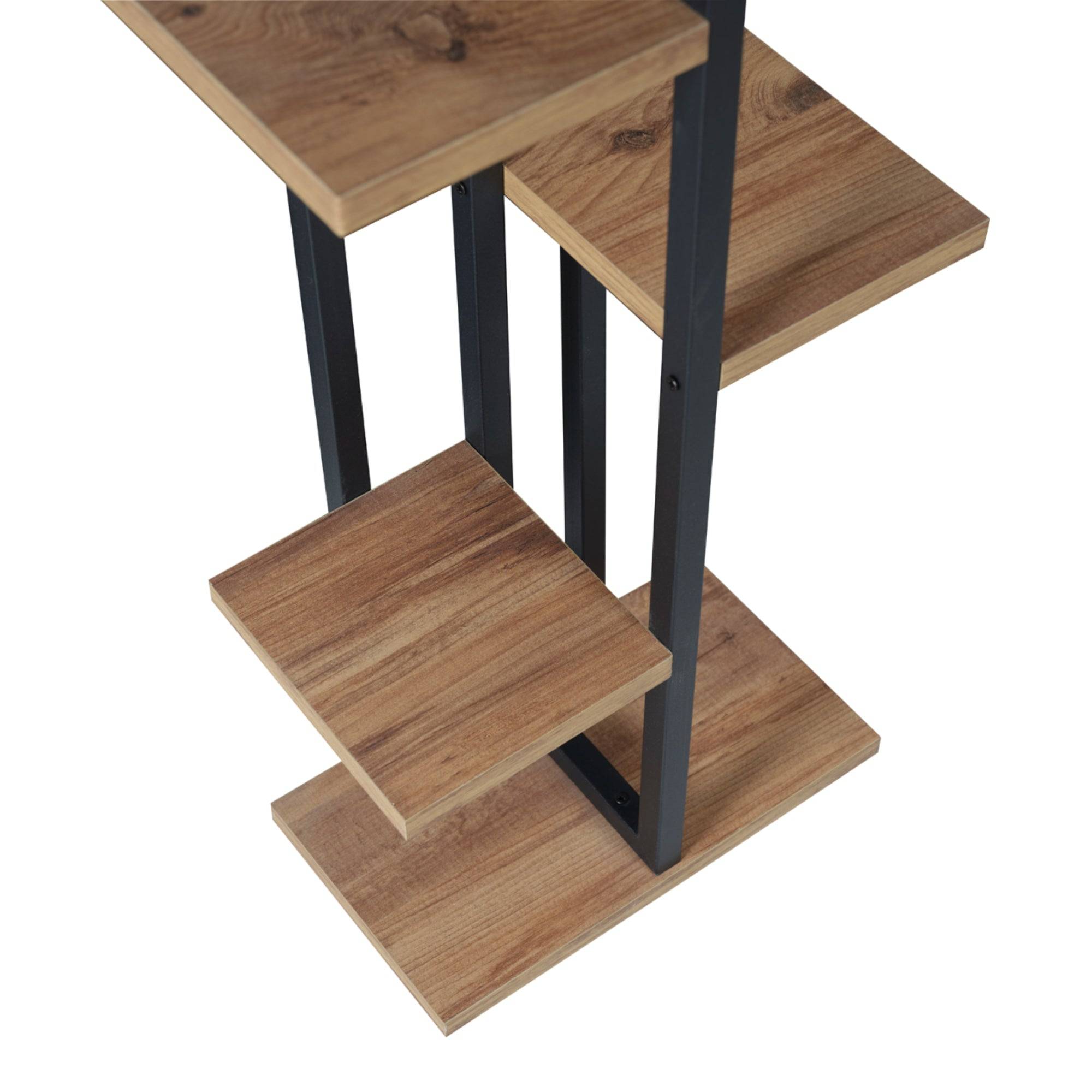 Support de plantes à 5 niveaux 120 x 34 x 21 cm effet noyer / noir - Image 4