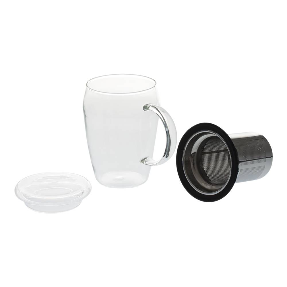 Mug infuseur 43 cl en borosilicate décor noir - Image 2