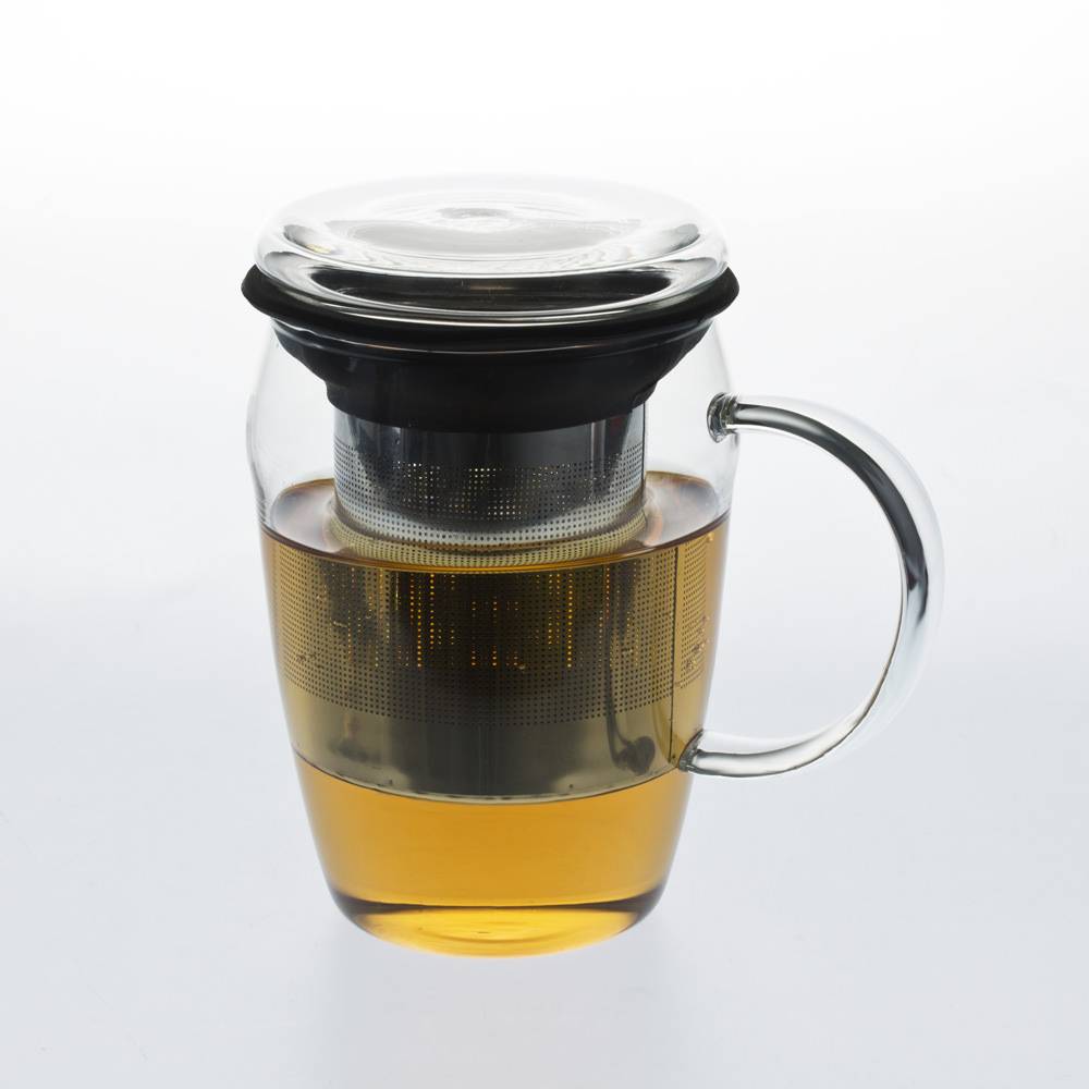 Mug infuseur 43 cl en borosilicate décor noir - Image 4