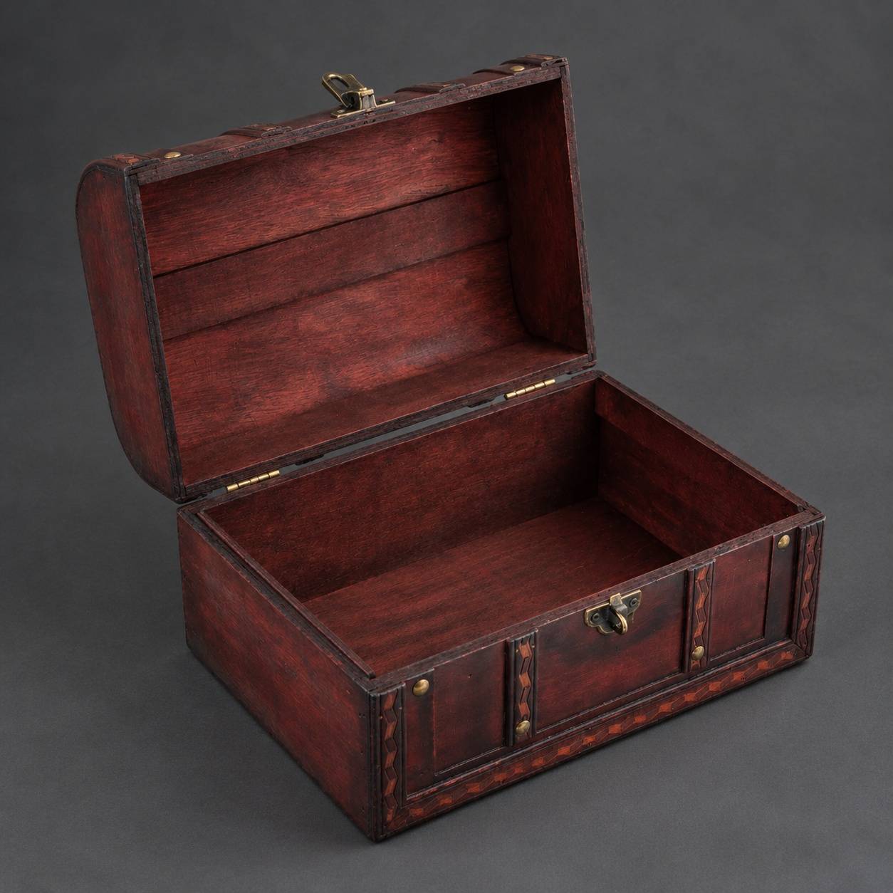 Coffre au Trésor en Bois avec Cadenas et Clé Idéal Boîte à Cadeaux - Image 2