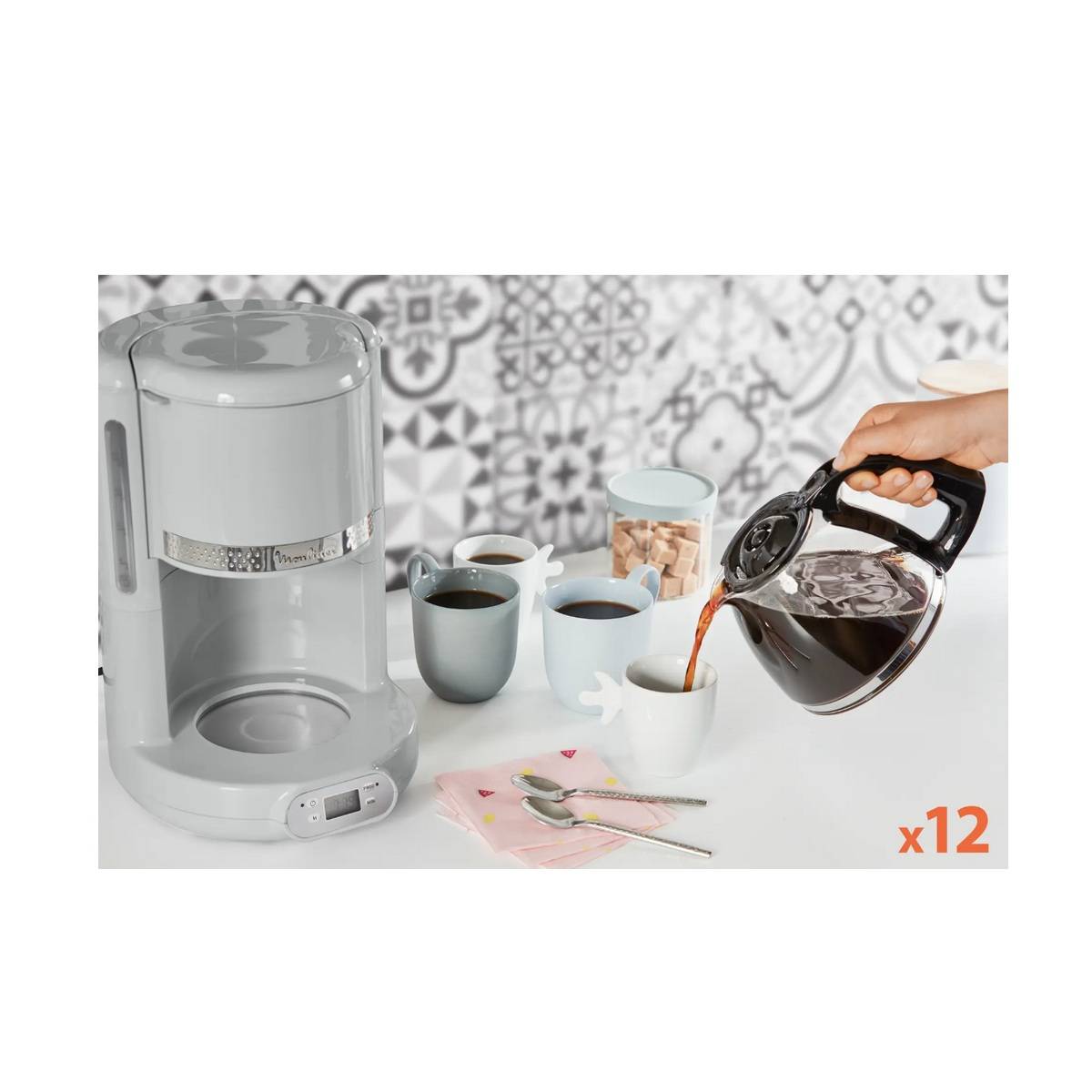 Moulinex - Cafetière filtre programmable 15 tasses 1000w gris FG380E10 Moulinex - Image 3