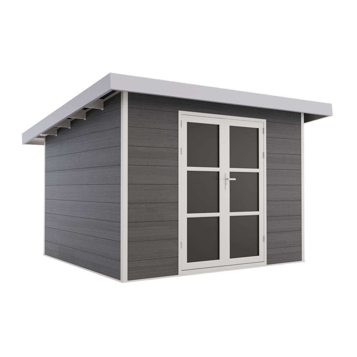 Direct Abris - Abri de Jardin Composite ALMA - 9m2 Gris/blanc - Cabane de Jardin - Image 3