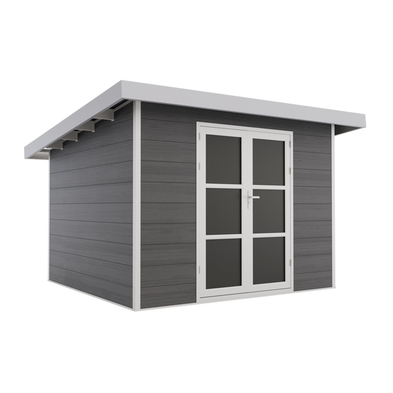 Abri de Jardin Composite ALMA - 9m2 Gris/blanc - Cabane de Jardin - Image 3