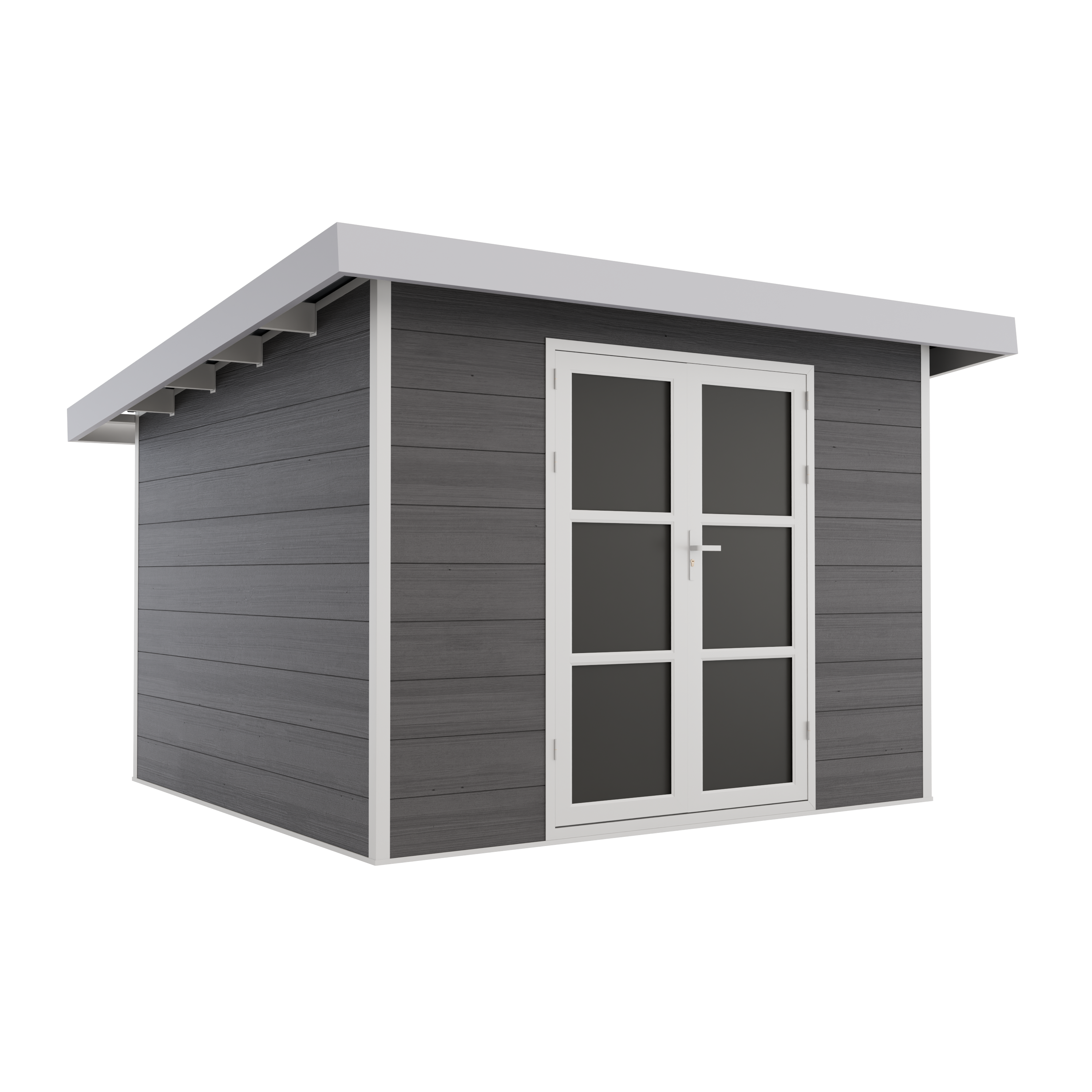 Abri de Jardin Composite ALMA - 9m2 Gris/blanc - Cabane de Jardin - Image 3