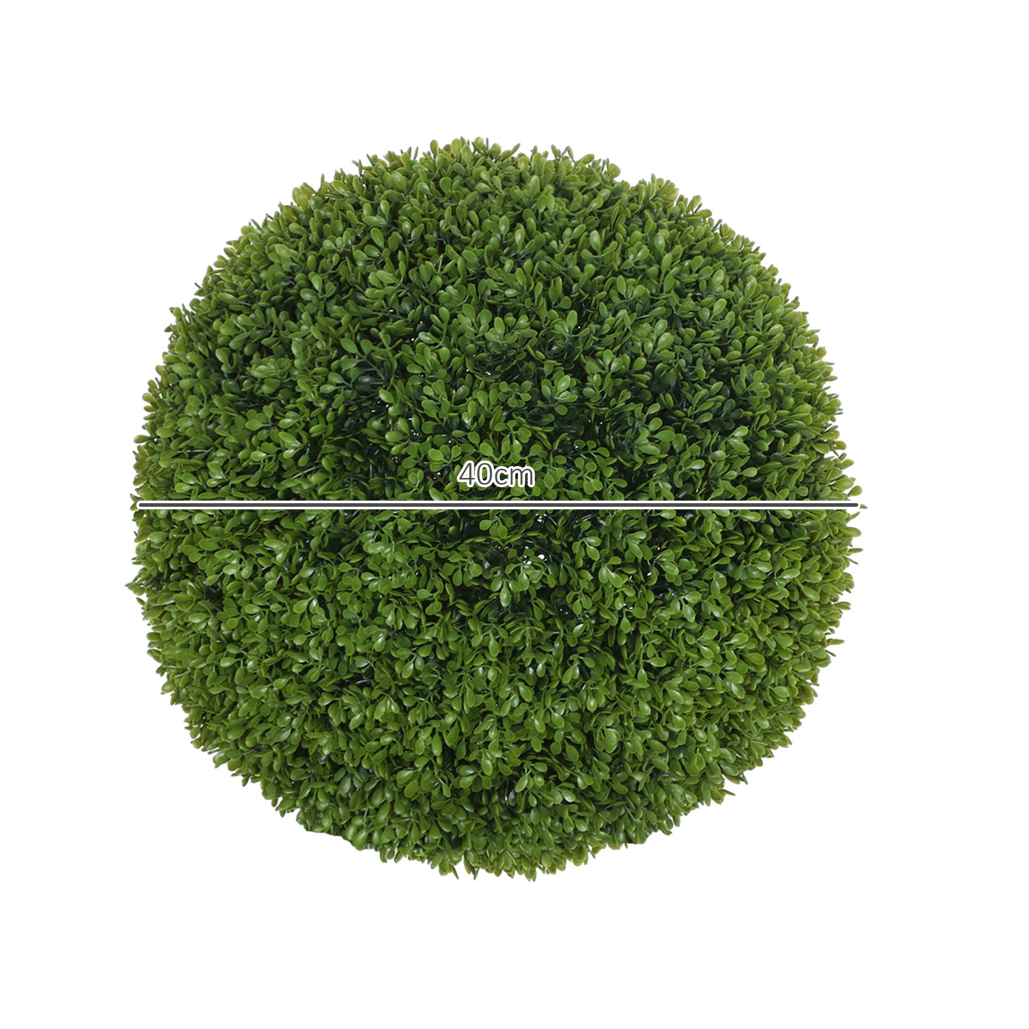 Lot de 2 boules de buis, plantes artificielles, résistantes UV, déco, intérieur/extérieur, vert - Image 5