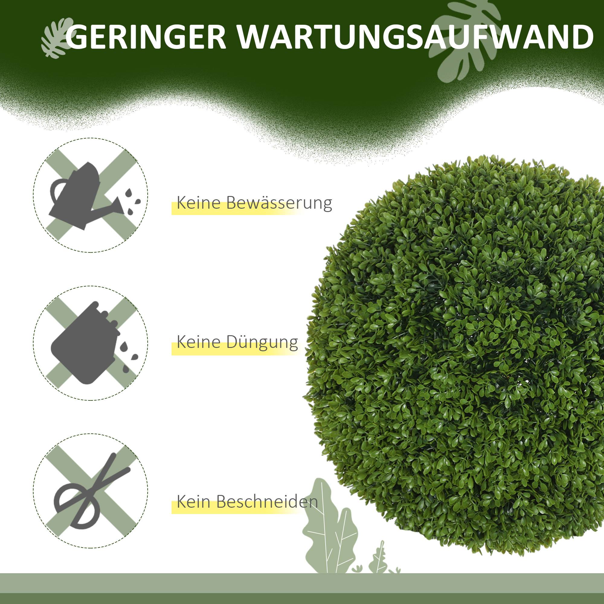 Lot de 2 boules de buis, plantes artificielles, résistantes UV, déco, intérieur/extérieur, vert - Image 8