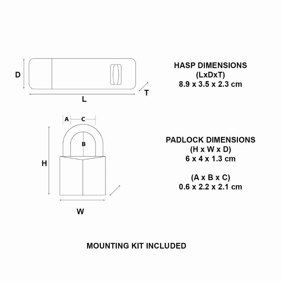 Master Lock - Pack moraillon de porte + cadenas à clé MASTERLOCK - 140703EURD - Imagen 2