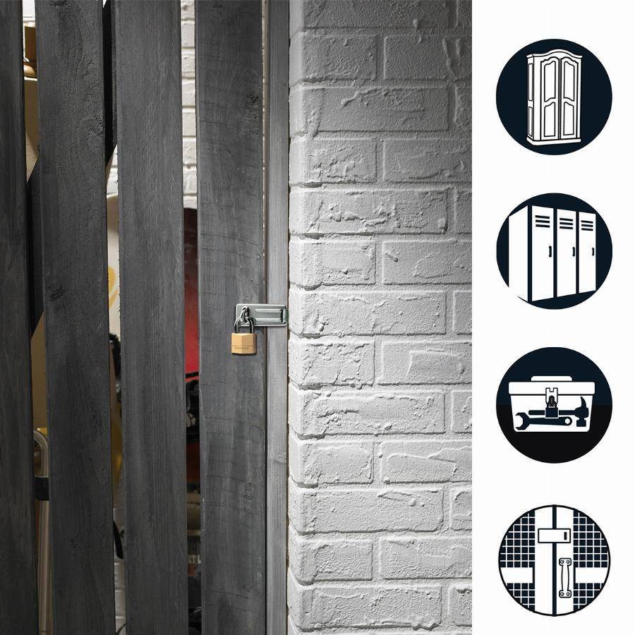 Master Lock - Pack moraillon de porte + cadenas à clé MASTERLOCK - 140703EURD - Imagen 3
